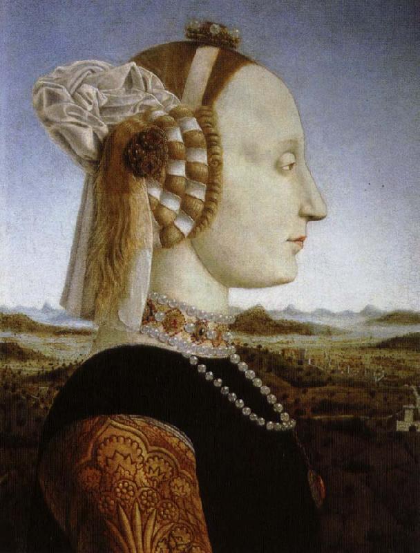 Piero della Francesca battista sforza.hustru till federico da montefeltro Germany oil painting art